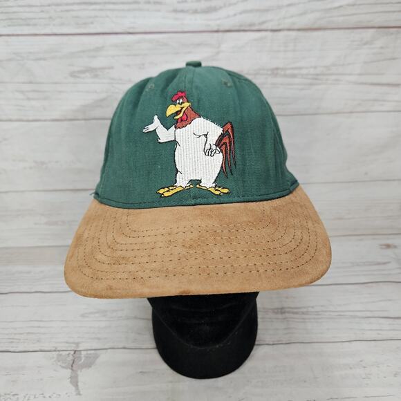 Vintage Rare 1995 Looney Tunes FOGHORN LEGHORN Snapback Hat Green Embroidered - Picture 1 of 8